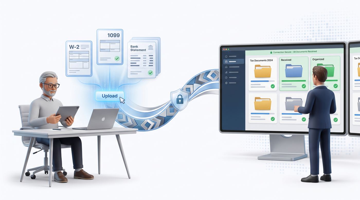 Accountant and client secure document workflow