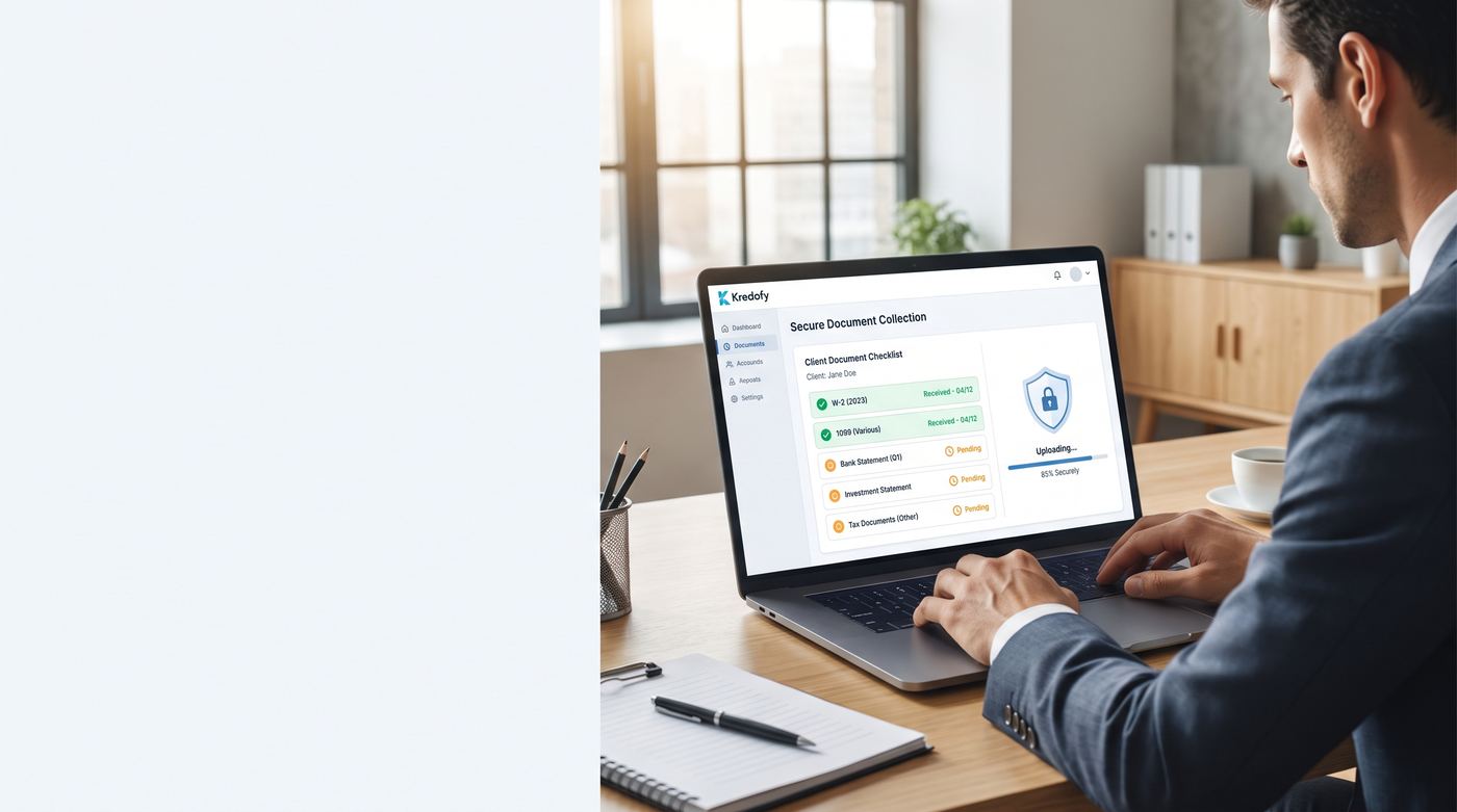 Kredofy secure document collection dashboard